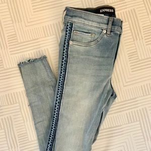 Express striped high waisted jeans